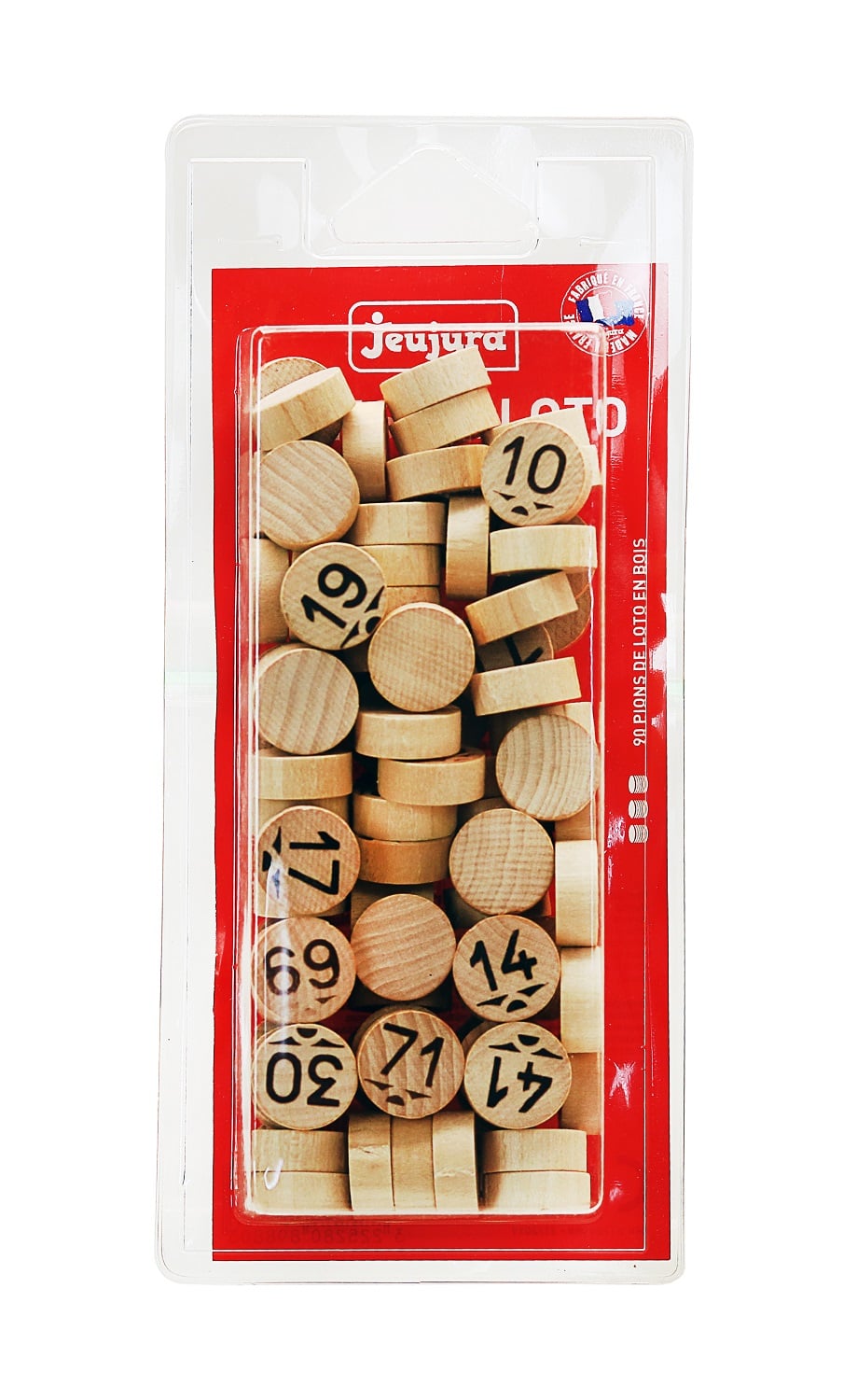 Lot De 90 Jetons De Loto En Bois – Marquage Rouge, Chiffres En Relief, Double Face