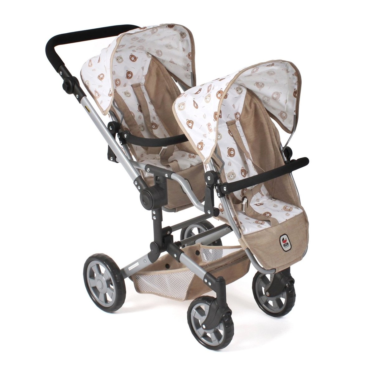 Poussette de poupée Linus Duo Beige avec oursons Poupée et