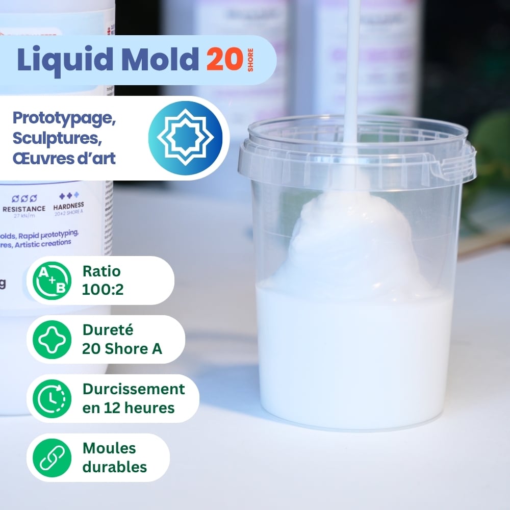 Caoutchouc Silicone Liquide - 600g Silicone Souple Pour Fabrication De Moules En Silicone - Mélange Au Ratio 1:1 Pour Moules En Résine Epoxy, Moulage, Fabrication De Bijoux DIY, Manuelle, Artisanat