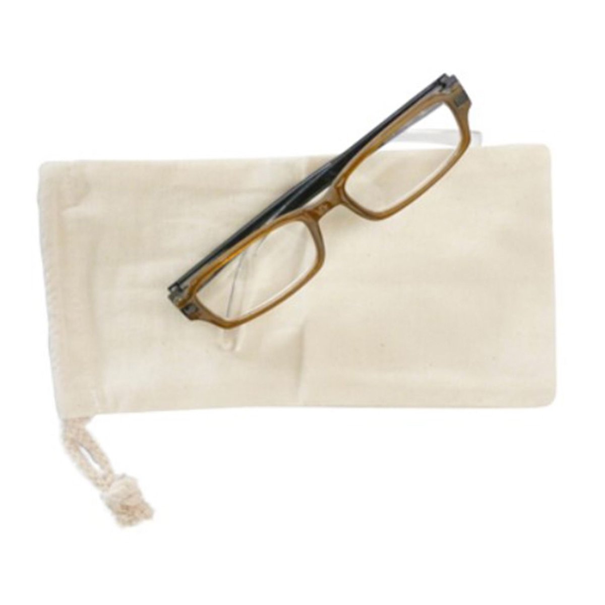 Etui à lunettes beige en coton à décorer 10 x 20 cm Emballage