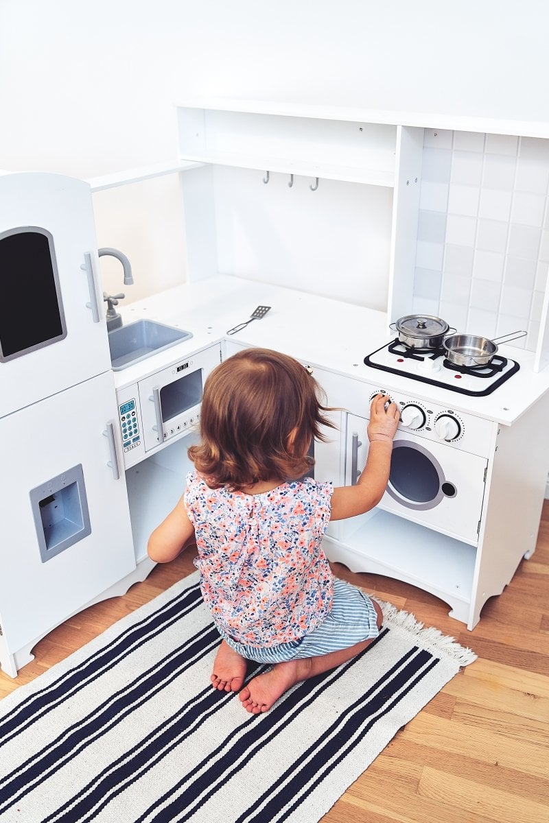 Cuisine En Bois Mamabrum XXXL – Grand Angle Avec Micro-ondes, Distributeur De Glaçons, Four, évier, Lave-vaisselle, Sons Et Lumières – Jouet éducatif Dès 3 Ans