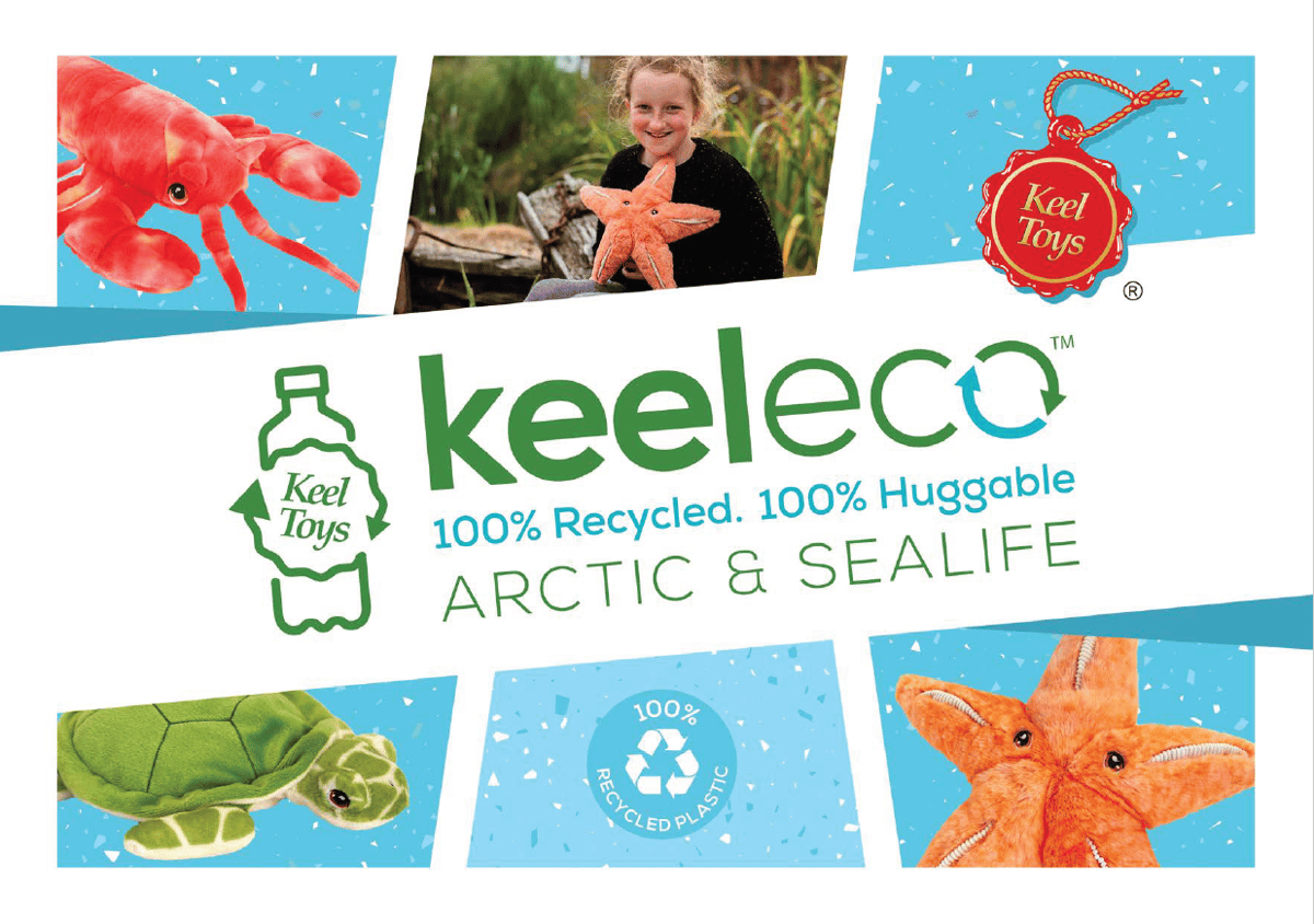 Keel Toys Keeleco SE2099 – Peluche Granchio 25 Cm, Realizzato Al 100% Con Plastica Riciclata, Giocattolo Ecologico Per Bambini