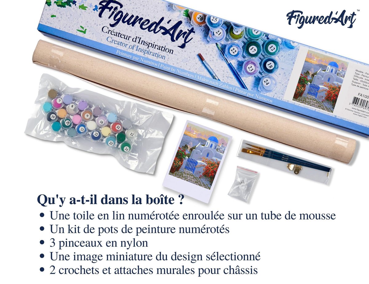 KEYIFA Grec Village Peinture Par Numéros Pour Adulte, Kits De