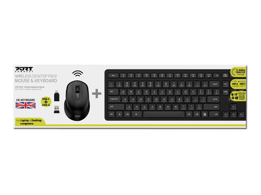 Clavier Sans Fil AZERTY 2.4 GHz - Connectivité USB - Couleur Blanc - Marque Bigben - Ouvert Mais Jamais Utilisé