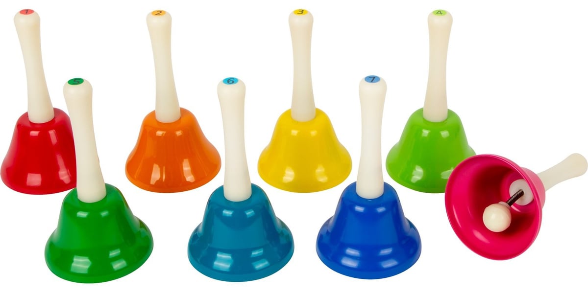 Facmogu Lot De 8 Clochettes Colorées En Métal Diatonique à 8 Notes, Instrument De Percussion Pour Festival, Enseignement Musical, Mariage, Fête De Famille