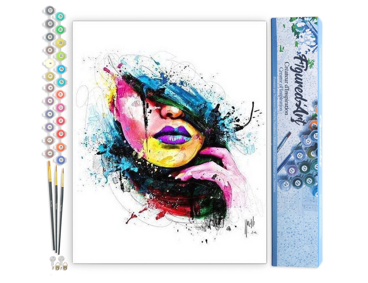 Peinture par Numéro Figured'Art Visage de Femme Kit de Loisir