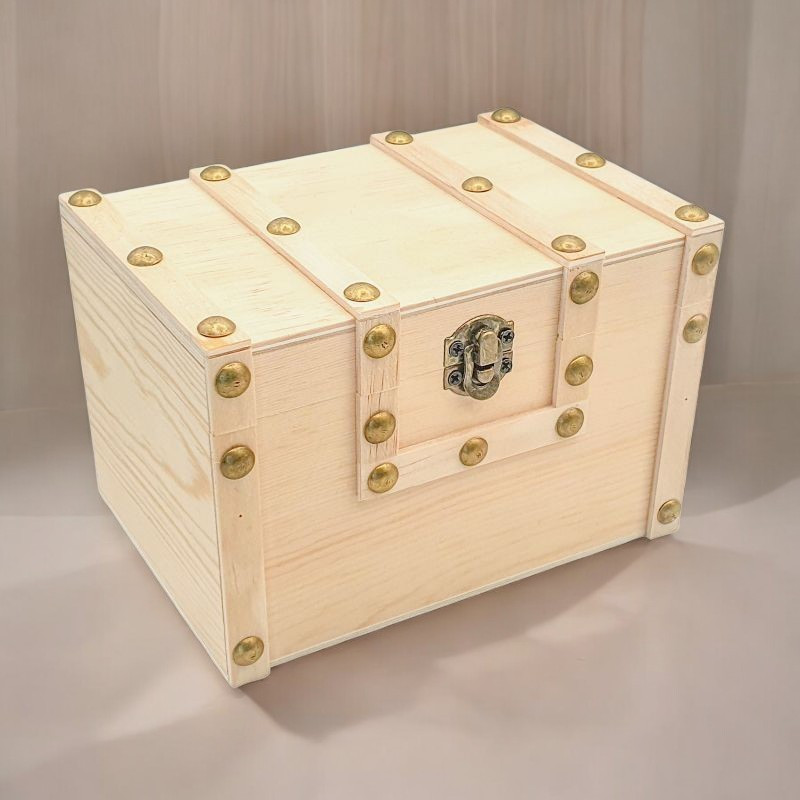 Petite coffre au trésor - Boîte de rangement vintage en bois avec