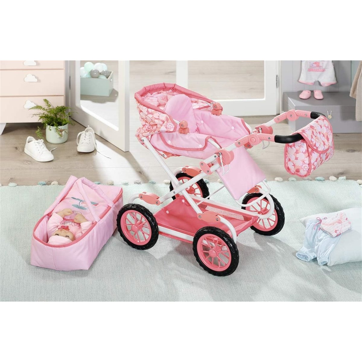 Sac à Langer Baby Annabell - Inclut Matelas, Talc, Couche - Pour Poupées 36-43 Cm - Idéal Jeu D'Imitation