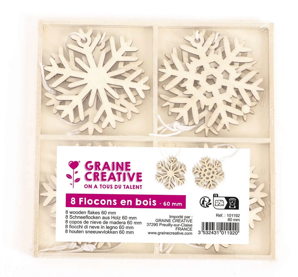 Lot De 200 Flocons De Neige En Bois Ornements Noël DIY - Mini Flocons Décoratifs Pour Sapin Et Maison