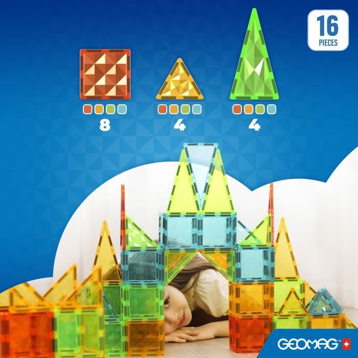 Lot De 70 Tuiles Magnétiques – Construction Créative – Jouet Éducatif – Aimants Pour Enfants – Formes Et Couleurs Variées