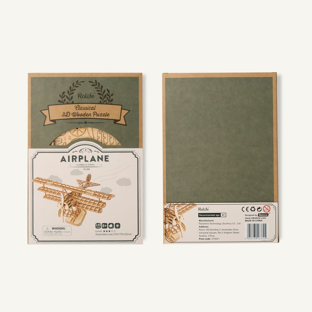 Maquette D’avion En Bois 3D Rolife – Puzzle à Assembler, 145 Pièces, Découpe Laser – Pour Enfants Et Adultes