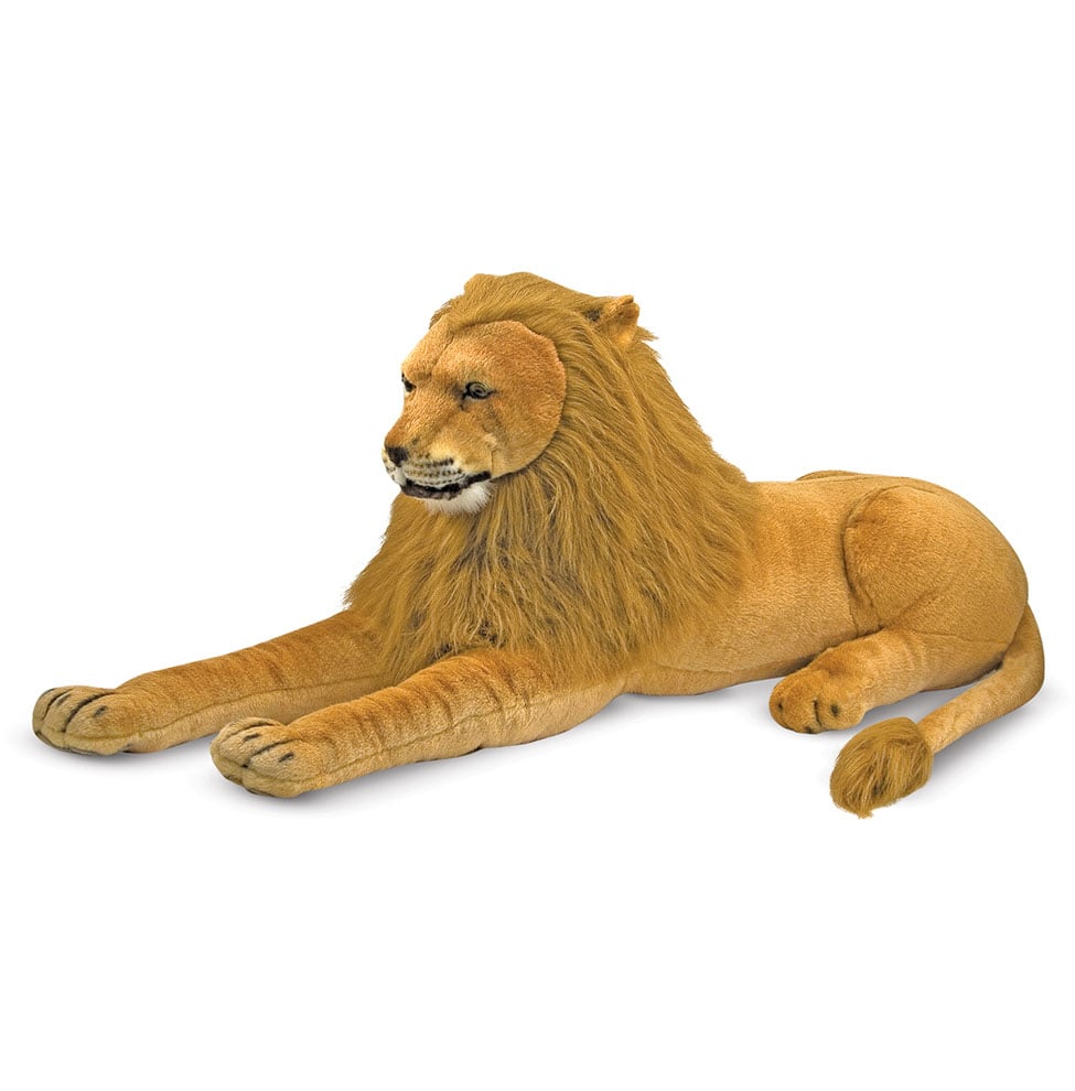 Peluche Géante Lion Couché – 1 Mètre – Hansa Création – Qualité Proche Du Réel