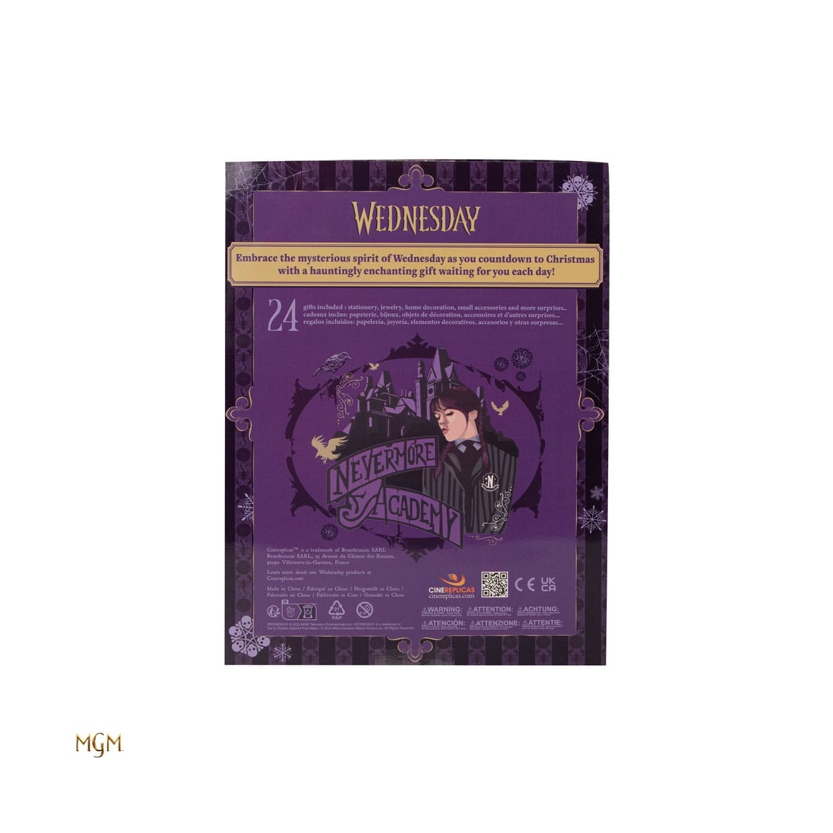 CINEREPLICAS - Calendrier De L'Avent Deluxe Merecredi Addams 2025 - Licence Officielle