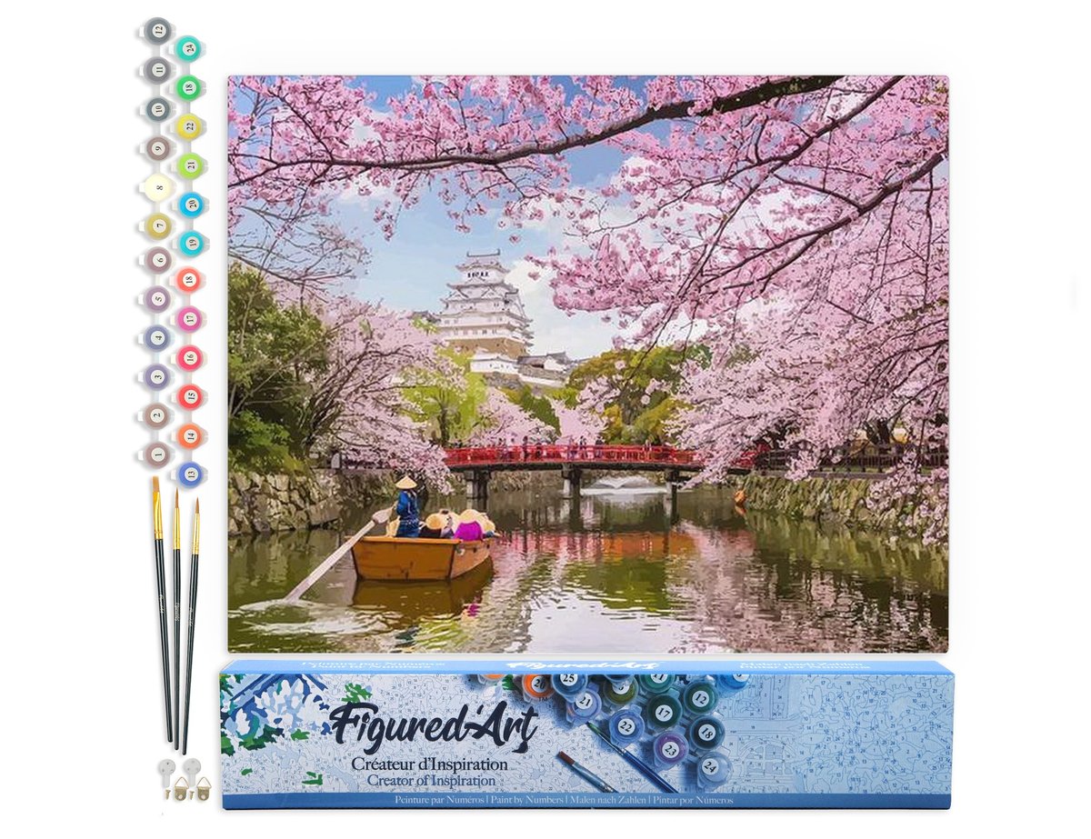 Figured'Art Peinture par Numéro Adulte Verdure - Activité Manuelle Kit de Loisir Créatif DIY Numéro d'Art Complet - 40x50cm avec châssis en bois à