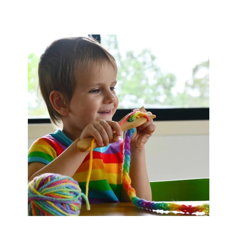 Set Fourchette Lucet En Bois - Outil De Tressage Diŷ Pour