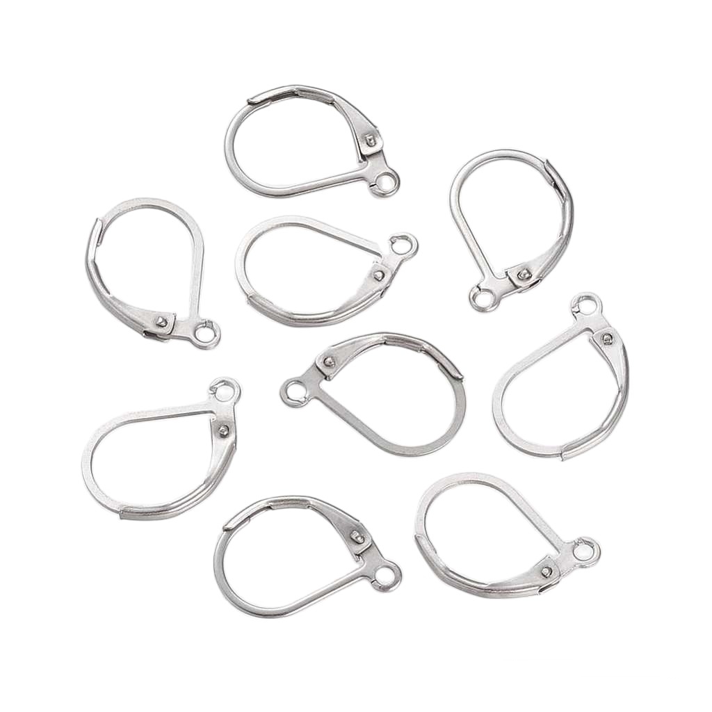 TOAOB 8 Pièces Français Dormeuses Crochets Boucles D'oreilles Fermoirs à Levier En Argent Sterling 925 16 X 10mm Pour Accessoires De Bijoux Fabrication