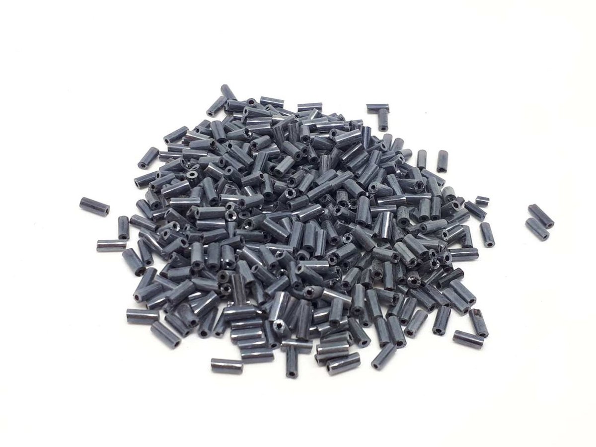 Lot De 500 Perles De Rocaille Tube Gris Foncé 5mm - Pour Création De Bijoux