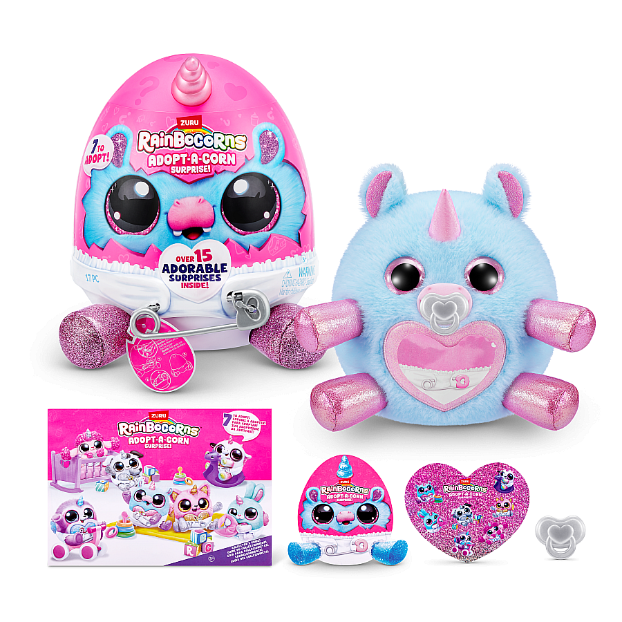 Rainbocorns Wild Heart Surprise – Œuf Paon Peluche ZURU – 10 Surprises – Dès 3 Ans – Rose