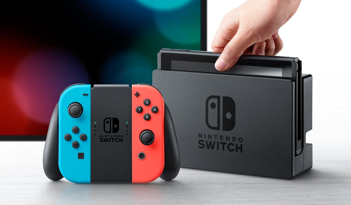 Nintendo Switch Switch Nintendo Switch Joy-Con Nintendo Switch + paire de Joy-Con rouge néon et bleu néon