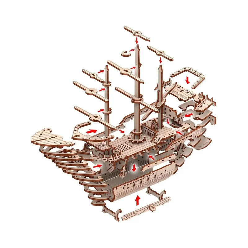 Maquette Voilier America - Kit 3D En Bois - 1/120 - Décoration Nautique - Cadeau Passionné