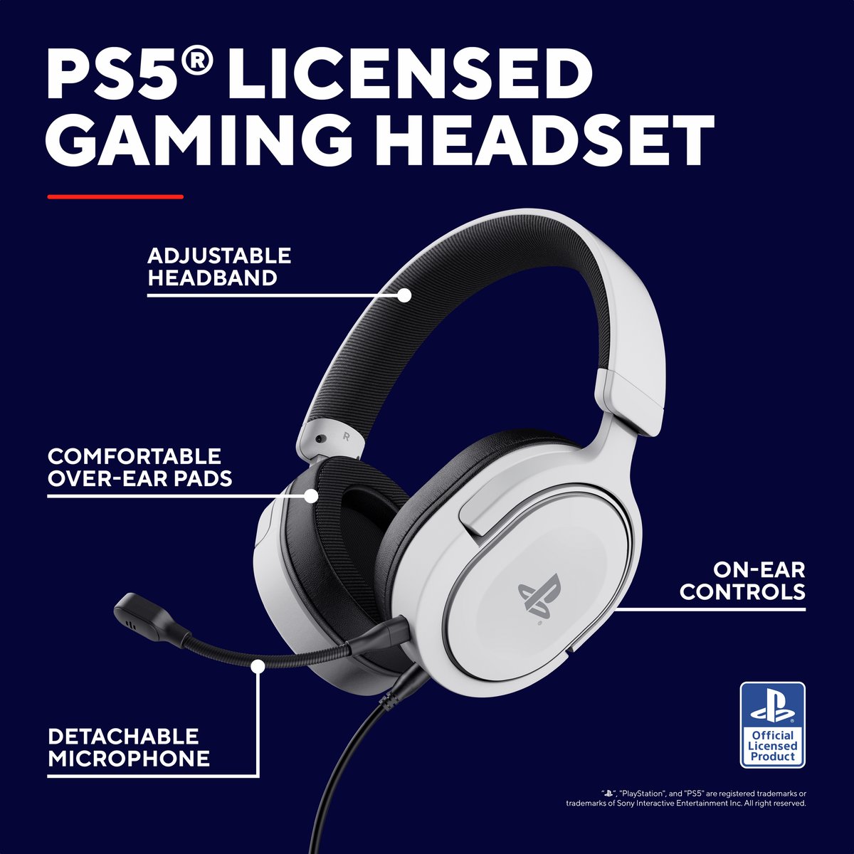 Support Crochet Pour Casque PS5 GXTrust - Fixation Sur Console, Insert Silicone Anti-rayures - Accessoire De Rangement Gaming Blanc