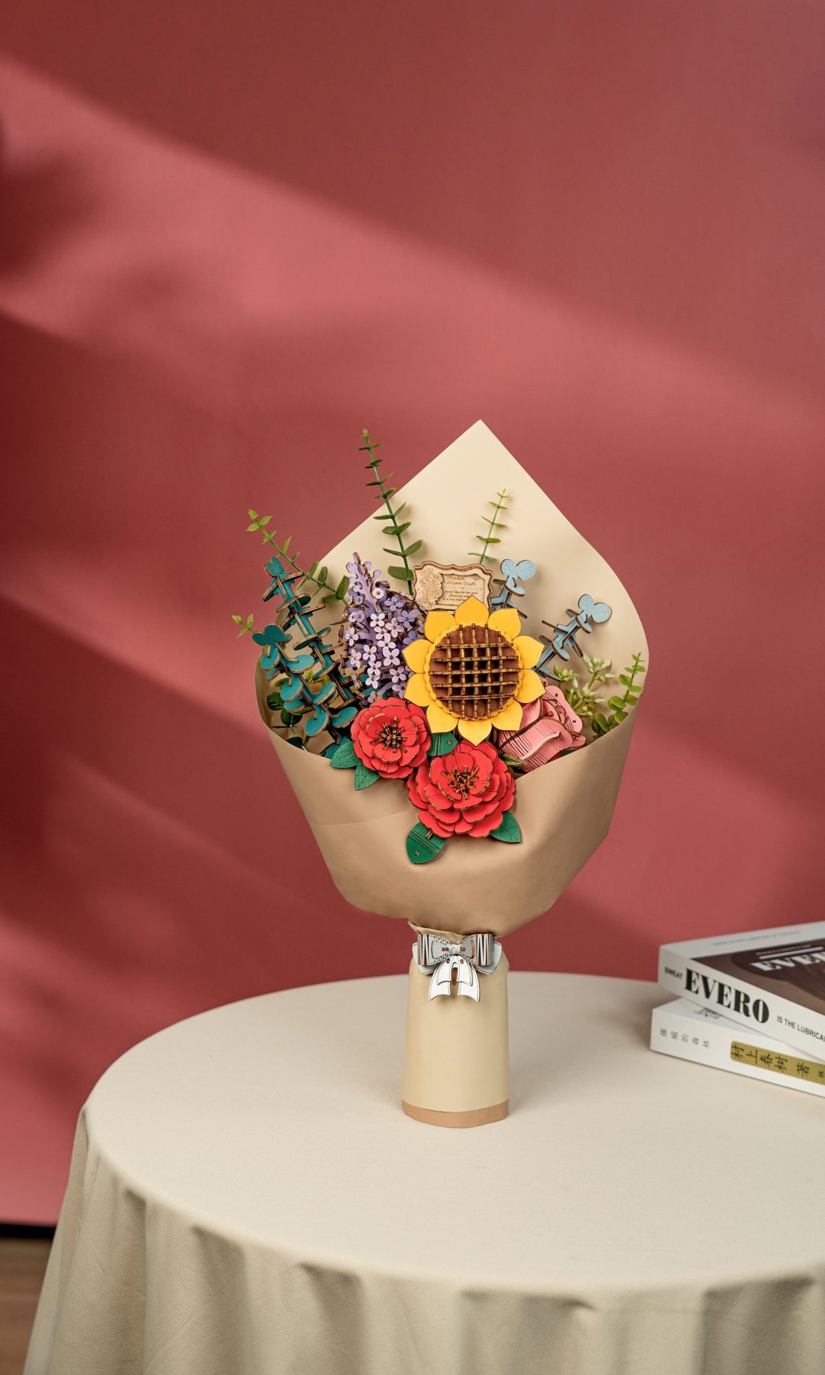 ROWOOD - Puzzle 3D Bouquet De Narcisses En Bois - Modèle à Construire Sans Colle - 200+ Pièces - Décoration Intérieure - Cadeau Femme - Adulte