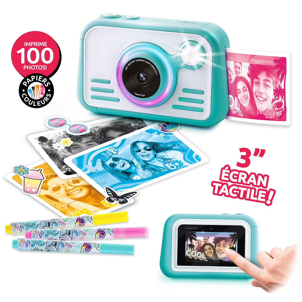 Appareil Photo Instantané Pour Enfant CHAKEYAKE – 20MP, 1080P, écran 2,4 Pouces, Impression Couleur Thermique, 3 Rouleaux Inclus, Bleu – 3-12 Ans
