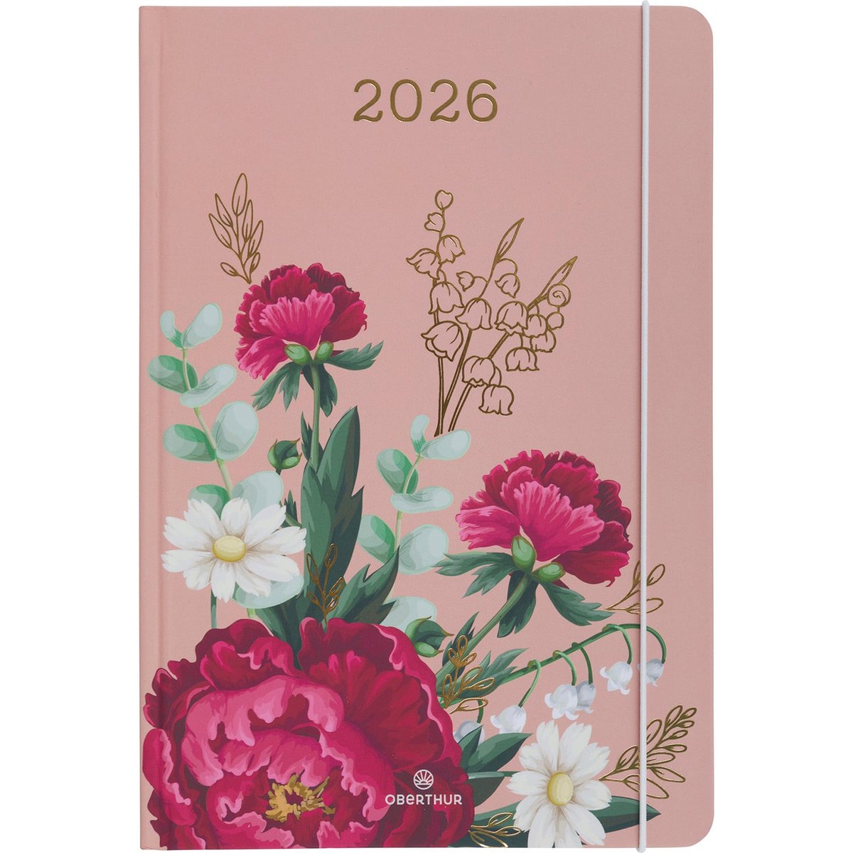 Recharge Semainier Oberthur 2026 Format 16x23.5 Cm - Spirale, Grille Verticale, Index Adhésif Blumie Inclus