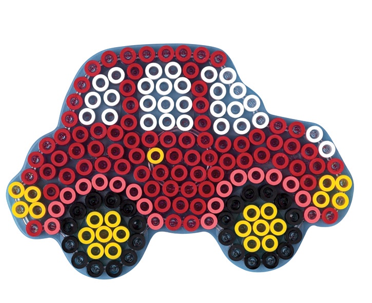 Hama Blister de 1100 perles à repasser avec plaques : Souris et Voiture