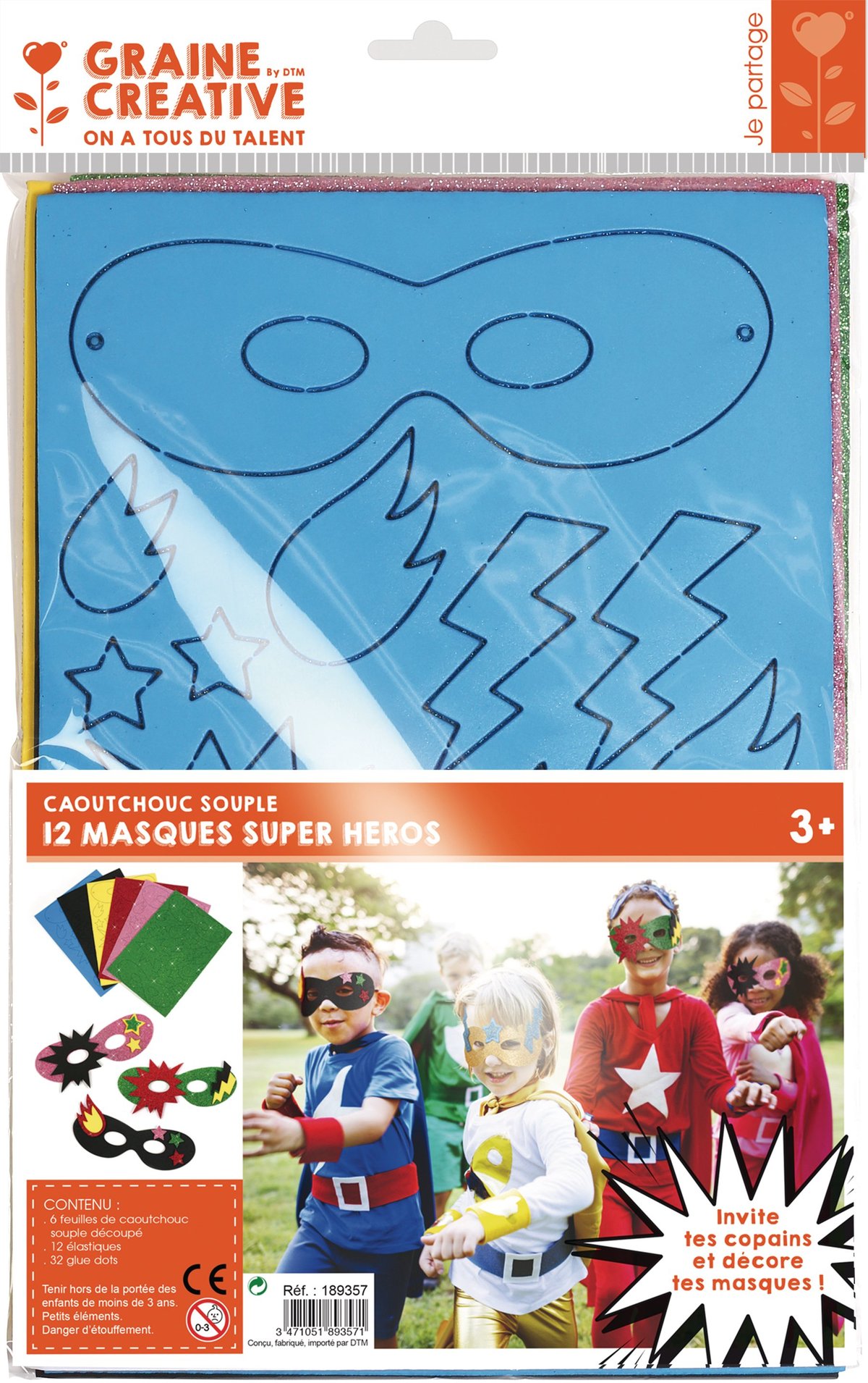 DIFLAX 12 Pièces Masque Superhéros À Gratter, Masque Enfant