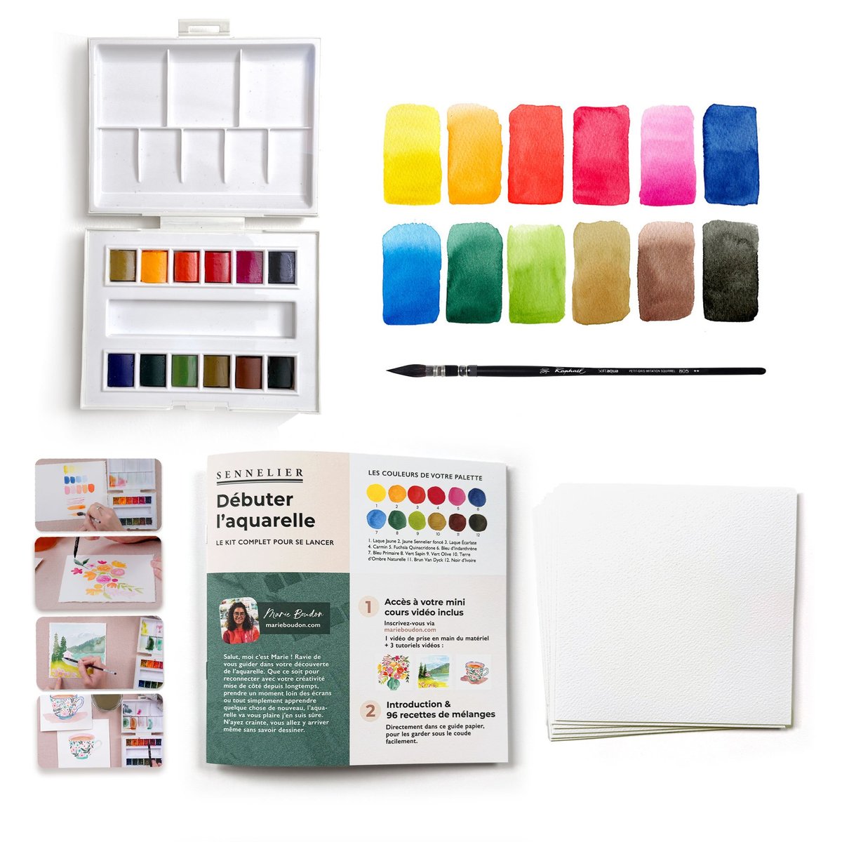 Livre De Coloriage Aquarelle Avec 12 Couleurs Pour Adultes