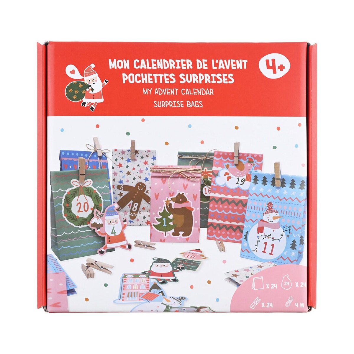 Stickers Calendrier De L'Avent Stickers Calendrier De L'Avent Naturel - Maison