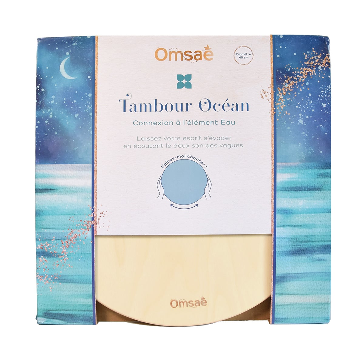 FUZEAU - 9339 - Ocean drum - Tambour océan avec peau naturelle 35 cm