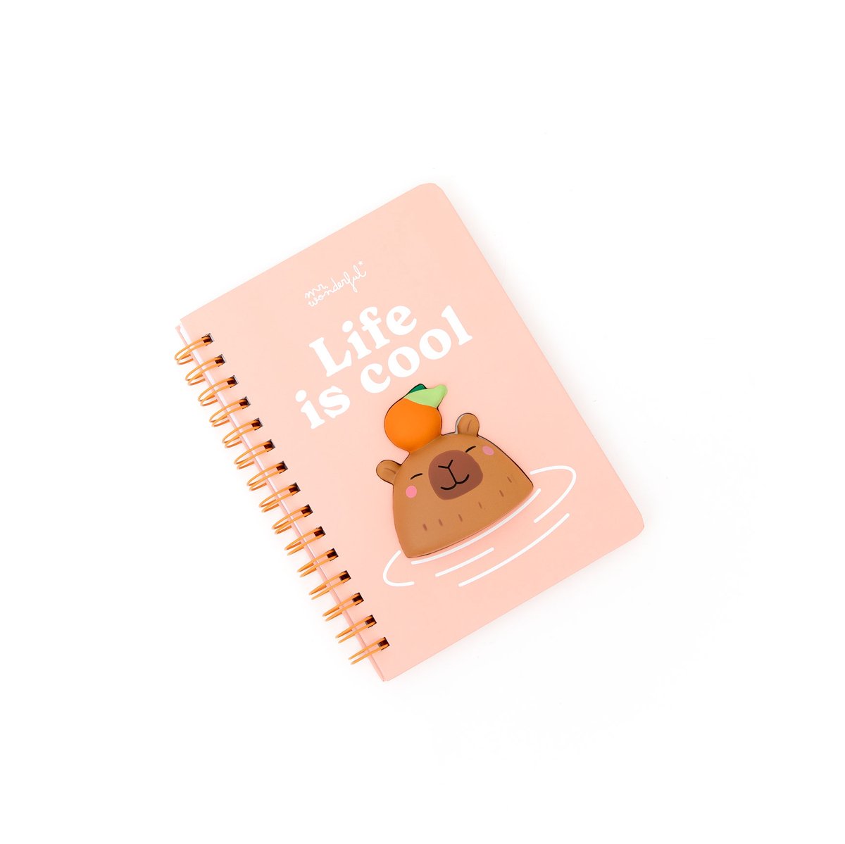 Mr. Wonderful - Notizbuch - originelle Schreibwaren - Geschenkidee - Büro und Schule - Tägliche Organisation - Format A5-3D Squishy Capybara