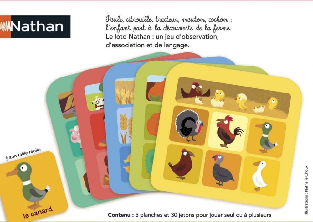 Loto de la Ferme Nathan - Jeux d'éveil | Cultura