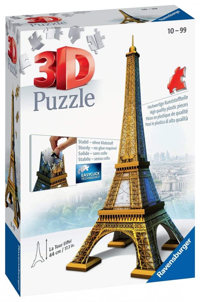 Puzzle 3D 224 pièces - La Tour Eiffel - Ravensburger - Puzzle 3D | Cultura