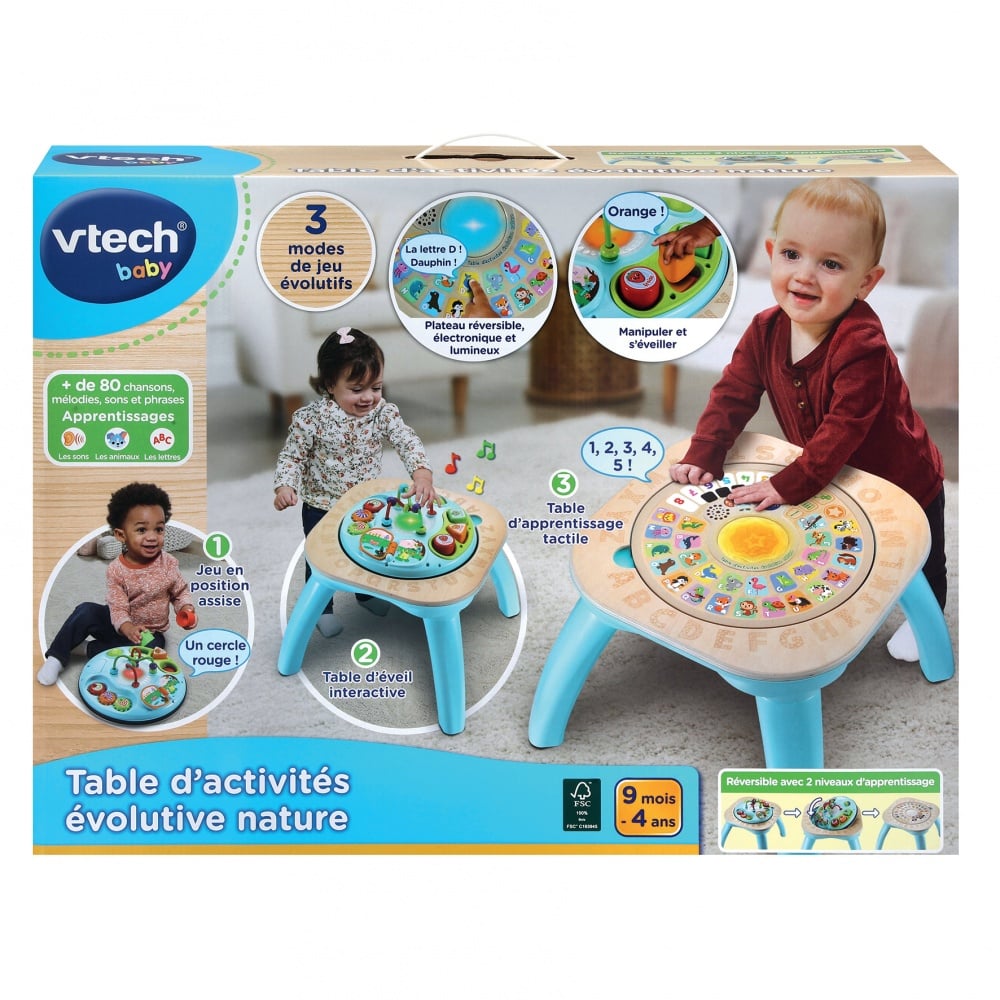 Table d'activité évolutive nature bois VTech Baby Jeux d