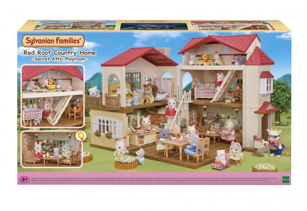Coffret Sylvanian Families La Maison Du Père Noël – 2 Figurines Et 11 Accessoires – Édition Limitée De Noël – Dès 3 Ans