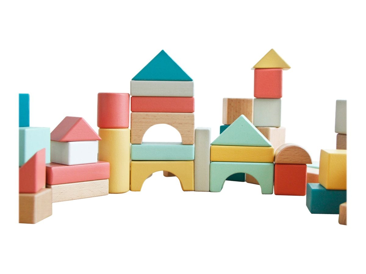 Jeu De Construction En Bois Mon Village – Cubes Vintage Années 50 – Occasion