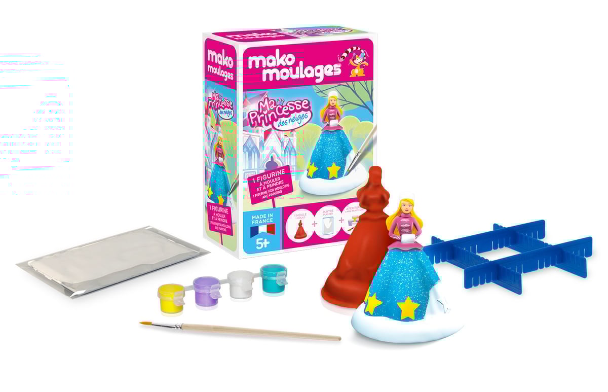Kit Moulages Princesses Mako - 5 Figurines à Mouler Et Peindre - Loisir Créatif Fabriqué En France