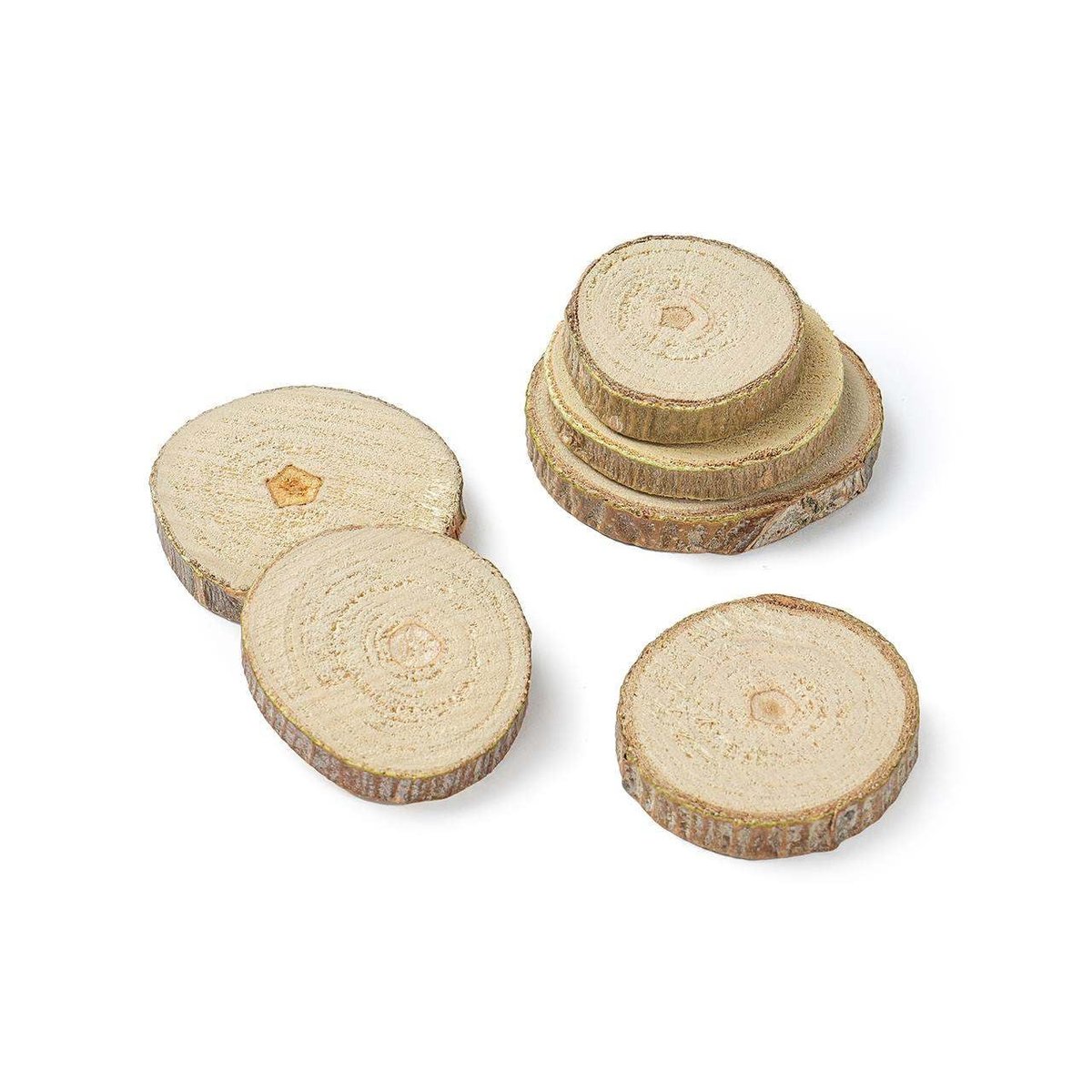 20-22cm Rondin de Bois Sans Trou,1Plusselect 2pcs Rondelles en Bois Naturel, Tranches de Bois Naturel 20mm D'épaisseur,Rond en bois pour Bricolage, Artisanat,Marque Place Mariage,Décoration de Noël Bois