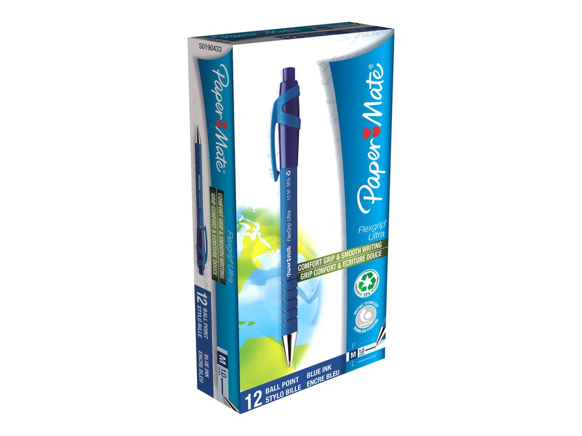 60 Stylos Bleu Rétractables - Pointe 1,0 Mm - Encre Fluide - Pour Bureau Et école - Lot économique