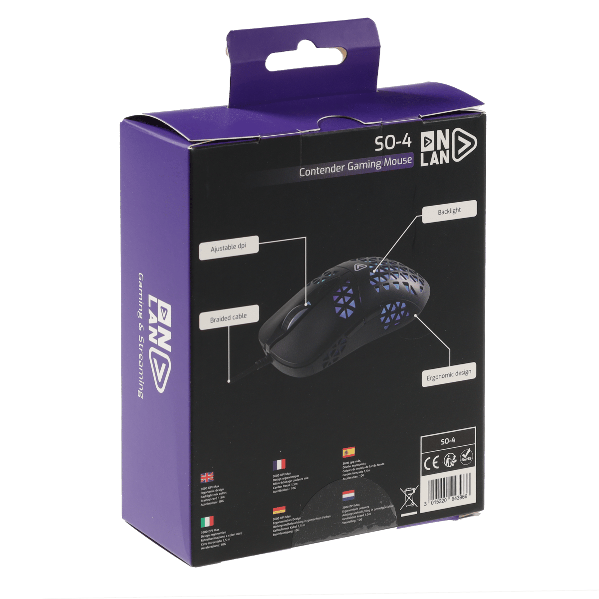 Souris Gamer Sans Fil Xstone – Ultra Mince, Optique LED, 4 Boutons, Rechargeable