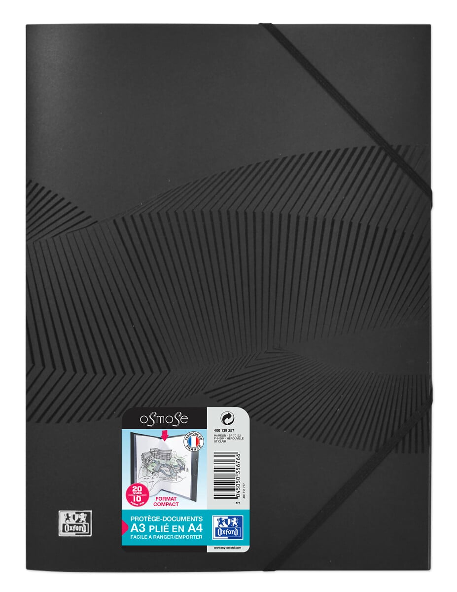 JTOOYS Porte-vues A3 à 40 pochettes en plastique transparent, classeur avec pochettes en plastique A3, livre de rangement pour peinture et œuvres d'art, noir (43,5 x 31,5 x 2,8 cm