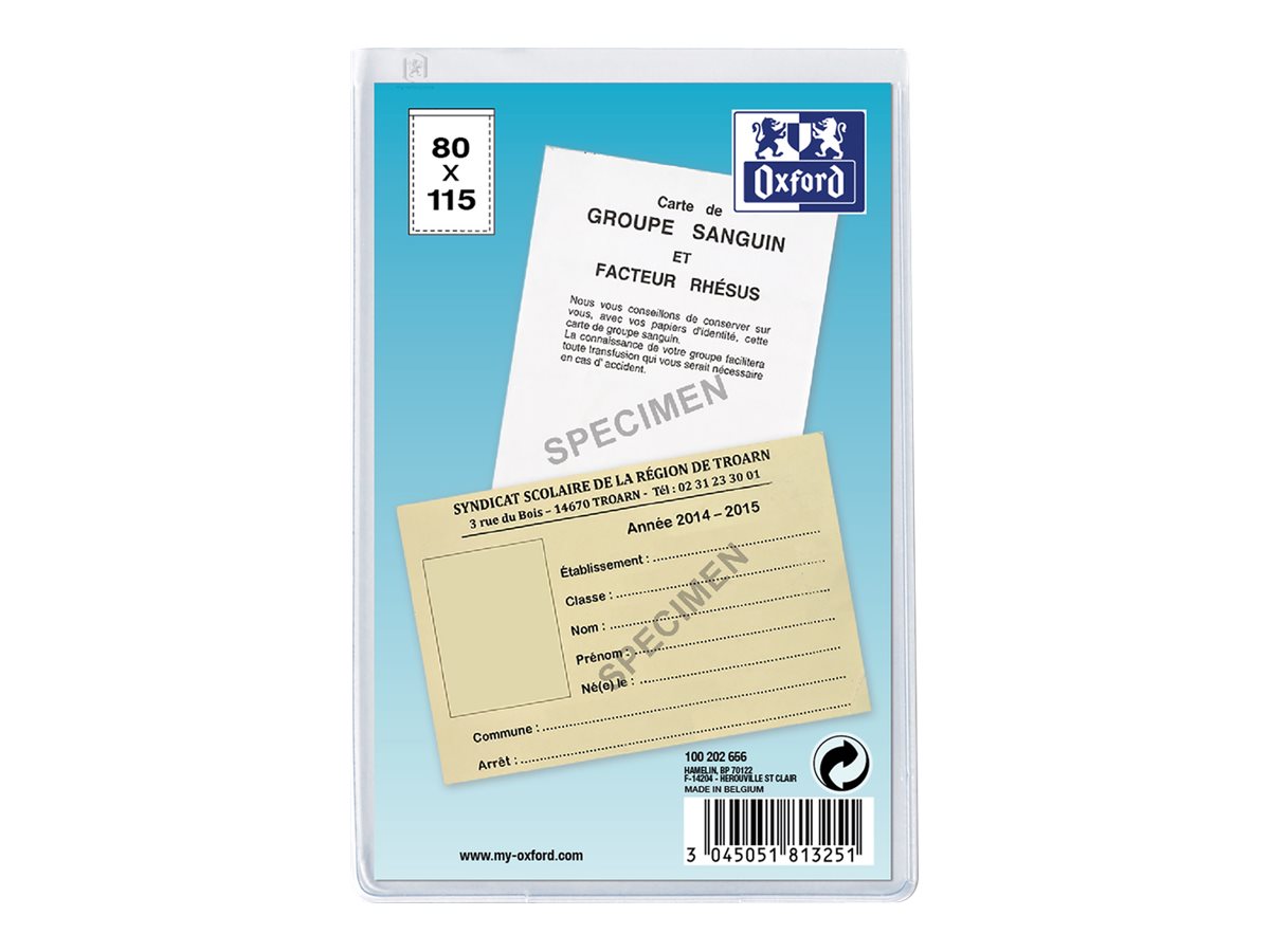 Protège-carnet Oxford ELBA PVC 148 X 210 Mm - Neuf Référence 400081663