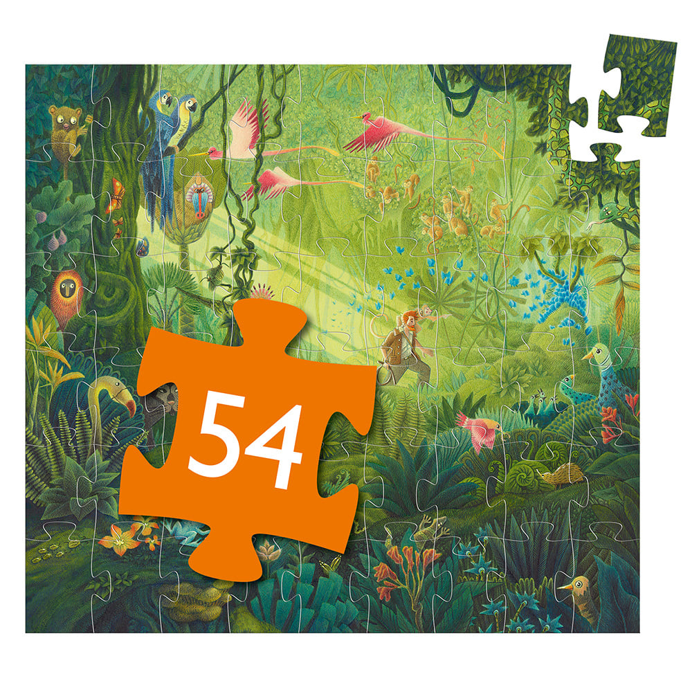 Puzzle 54 pièces dans la jungle Djeco- Puzzle 6 ans | Cultura