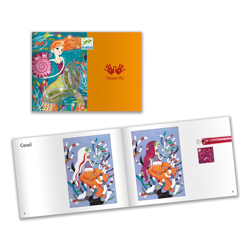 Mosaique 3-6 Kit Créatif Mosaïque Scintillante - Le Chant Des Sirènes DJECO - Activité Manuelle Enfants 7-12 Ans Avec Stickers Et Strass Loisir Creatif Fille 5 Ans