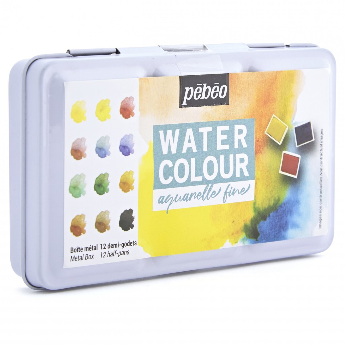 Palette De Peinture Avec 12 Demi-godets Et Couvercle - Pour Aquarelle, Acrylique, Huile - Plastique Durable - Transport Facile