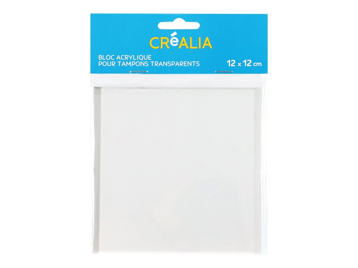 Bloc De Tampons En Acrylique Avec Poignée 16x16 Cm - Transparent Pour Scrapbooking Et Tampons