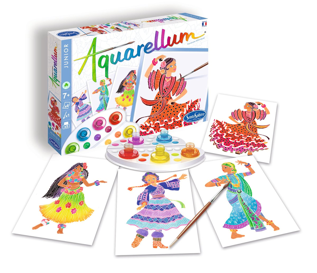 Sentosphere Aquarellum Junior – Kit De Pintura Acuarela Con Motivos De Bailarinas, Manualidades Creativas DIY, A Partir De 8 Años
